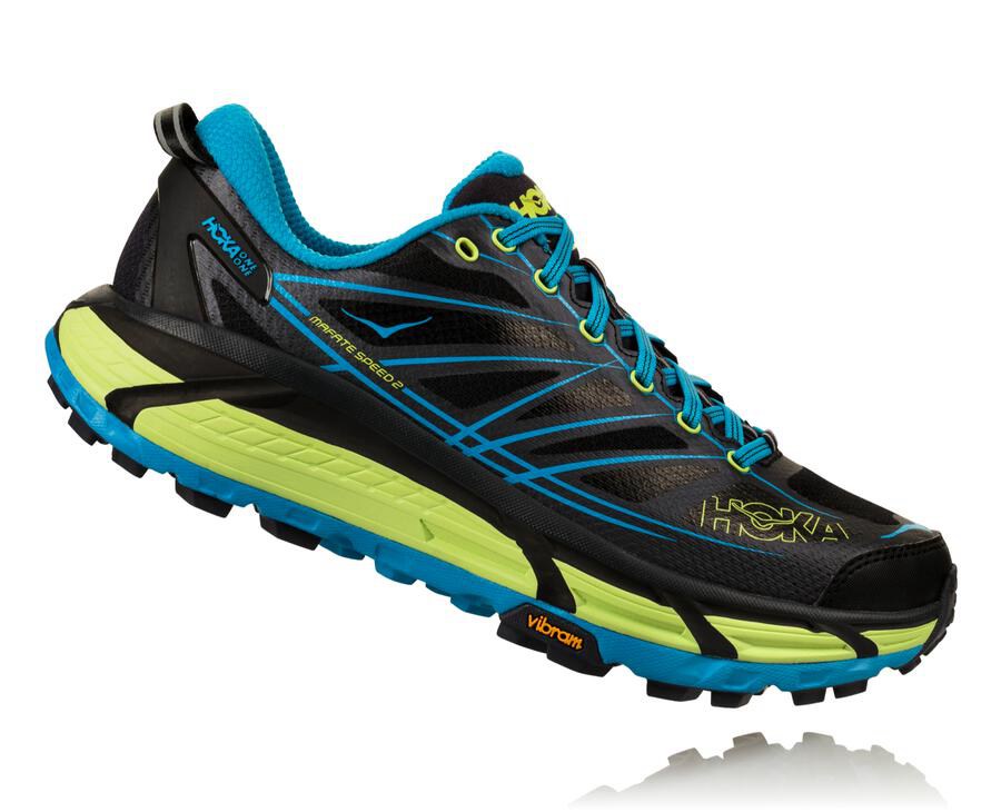 Hoka Australia One One Mafate Speed 2 - Mens Trail Shoes Black/Blue - SMNCP-0912